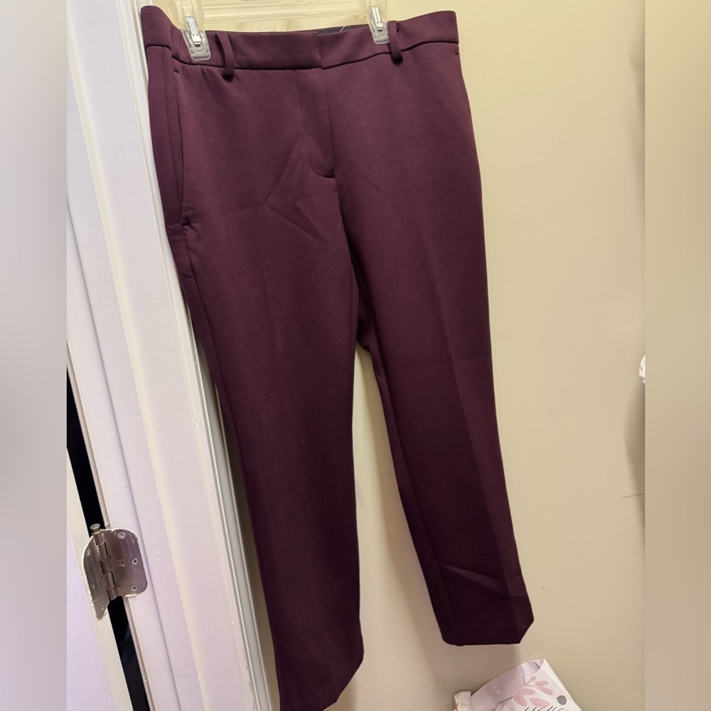 Ann Taylor Burgundy Petite Curvy Fit Pants